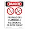 Signmission Safety Sign, OSHA Danger, 10" Height, Rigid Plastic, Propane Gas Flammable, Portrait OS-DS-P-710-V-1539 - alternate 1